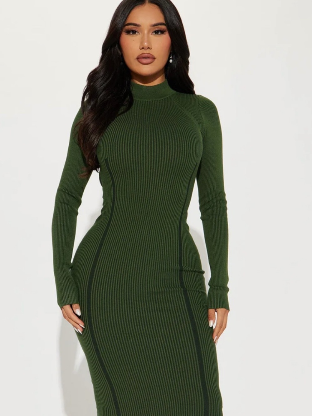 Fashion Nova NWT Pisces Sweater Midi Dress in Hunter in Small